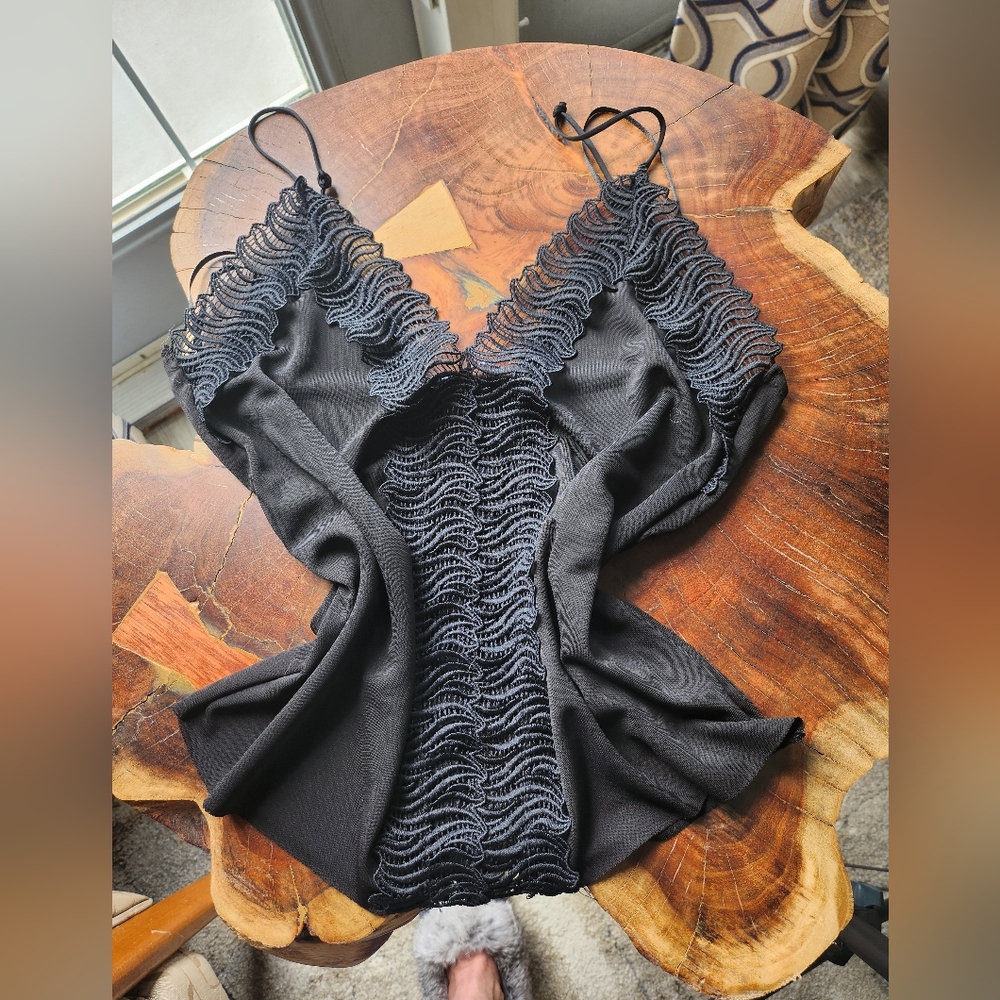 Zara Black Lace-Trim Camisole